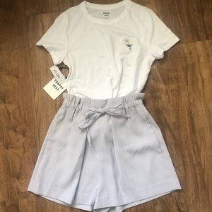 Babaton drawstring high waisted trouser shorts